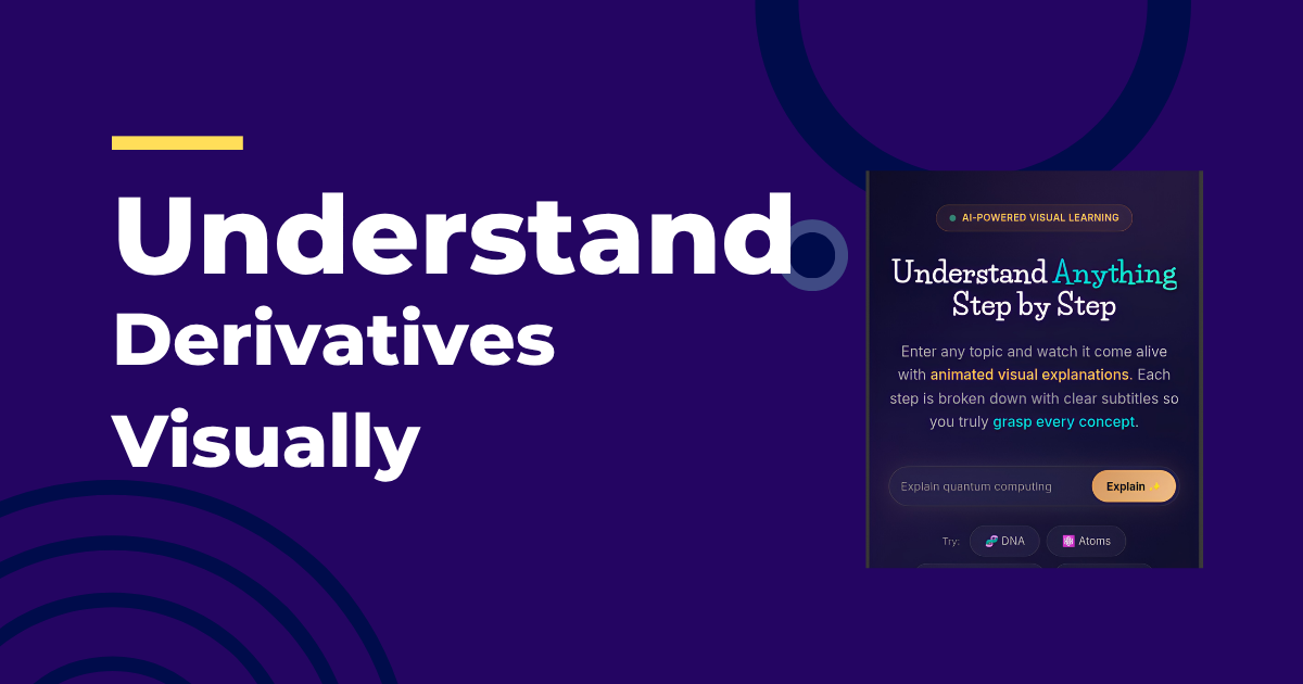 Understanding derivatives visually with animations